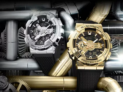 ساعت مچی مردانه کاسیو جی‌شاک (Casio G-Shock) مدل GM-110G-1A9DR (قاب فلزی طلایی, طراحی لوکس و مقاوم)