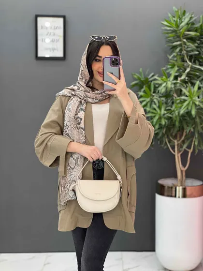 مانتو لینن آستین برش‌دار
