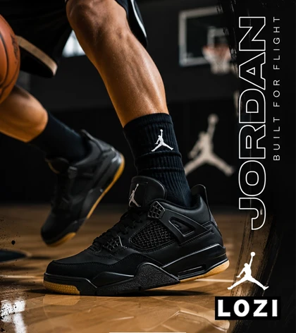 کتانی نایک جردن 4 ساق‌دار مشکی کرم مردانه و زنانه مدل 6468
