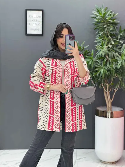 مانتو طرحدار سنتی دکمه فلزی