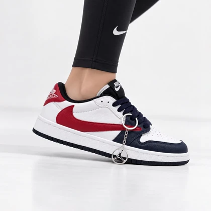 کفش و کتانی زنانه و دخترانه مدل نایک ترویس NIKE TRAVIS رنگ سرمه ای قرمز کد 30970