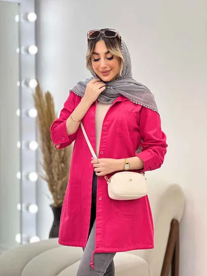 مانتو جین رنگی پایین گت آوا
