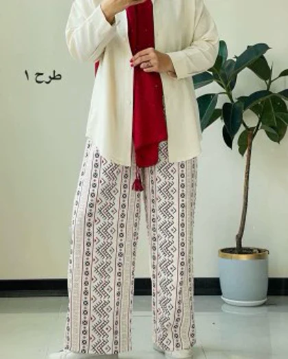 شلوار طرحدار لینن