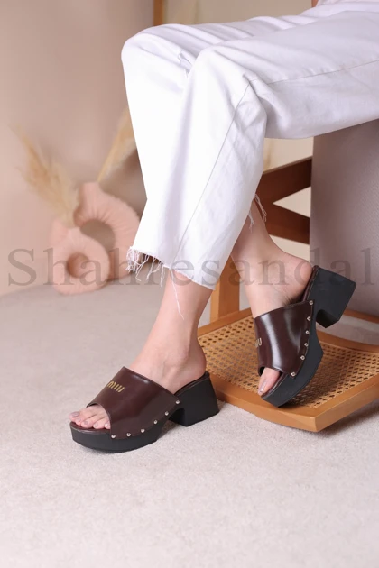 کفش صندل پاشنه‌دار زنانه کد 9107