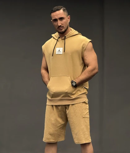 رکابی هودی کلاه دار جردن (Jordan) پارچه دورس گلکسی