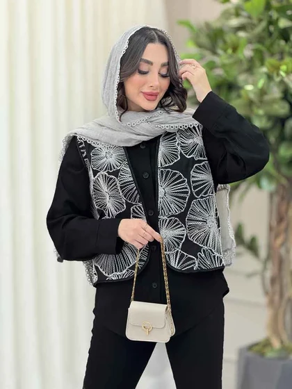 شومیز دو تکه طرح دار