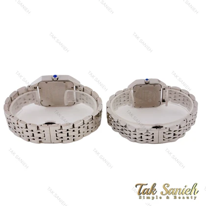 ست کارتیر زنانه و مردانه استیل صفحه سفید Cartier-5728-S