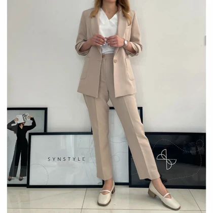 کت و شلوار زنانه کرپ کلودیا (Claudia) کد 5252