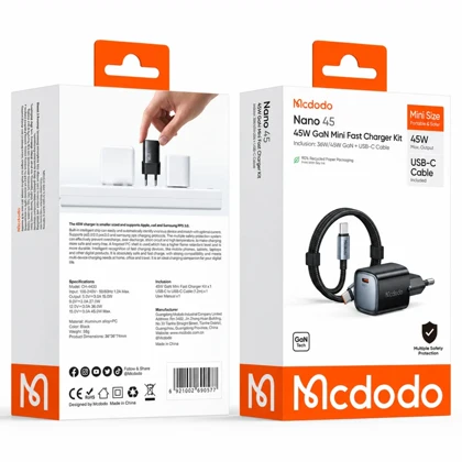 شارژر دیواری مینی مک دودو Mcdodo مدل CH-4433 توان 45 وات با کابل