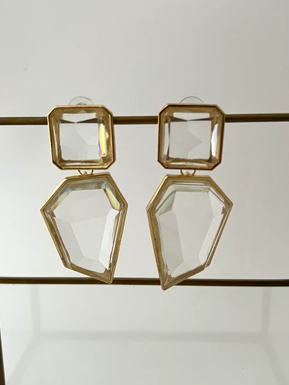 گوشواره دو سنگ دفرمه زارا