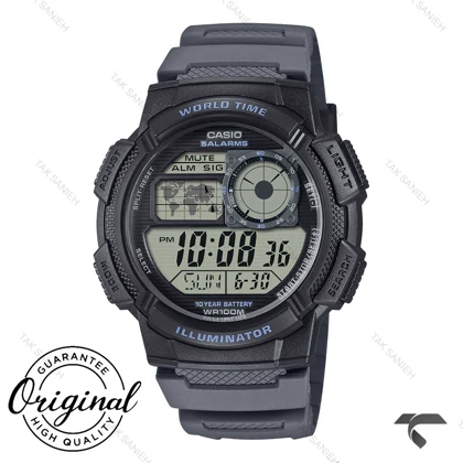 ساعت کاسیو مردانه AE-1000W-8AV اصل بند طوسی Casio-11944-G