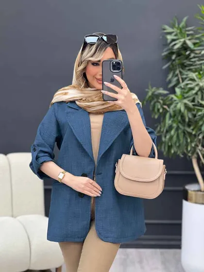 مانتو جیب نما دو دکمه