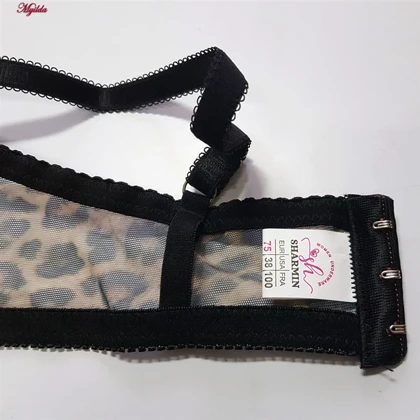 ست شورت و سوتین زنانه شارمین مدل جکدار فنردار پلنگی کد 5458-1066