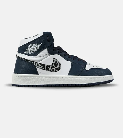 کفش ساق‌دار مردانه و زنانه سرمه ای NIKE Jordan 1 x DIOR مدل 7829