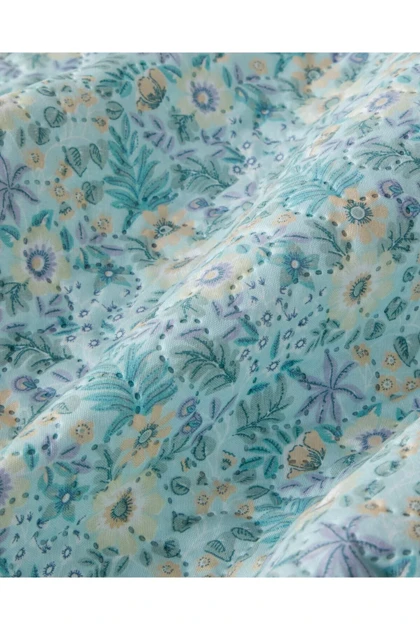 روتختی دو نفره English Home مدل Misty Flora - آبی روشن