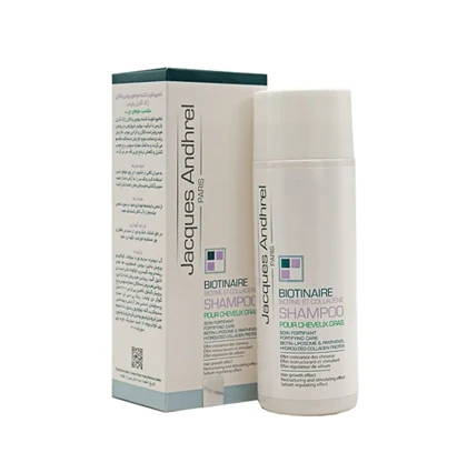 شامپو تقویت کننده بیوتین و کلاژن موهای چرب ژاک آندرل پاریس 200 میل
