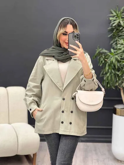 مانتو لینن شش دکمه