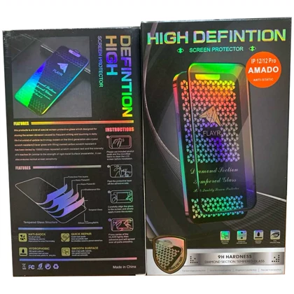 گلس تمام صفحه آیفون 12 و 12 پرو آمادو HIGH DEFINTION