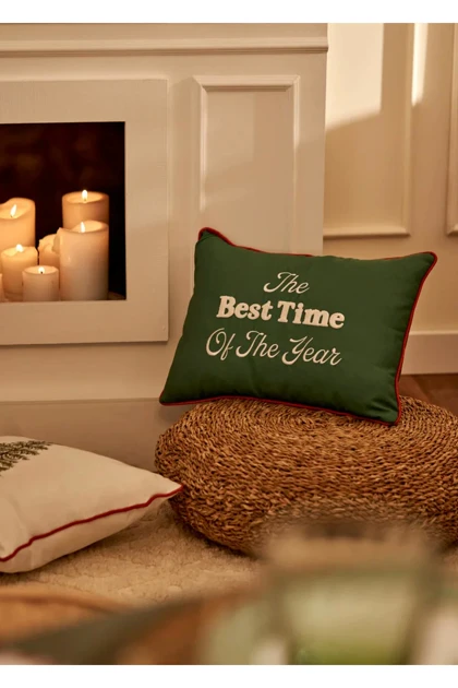 روکش کوسن Bella Maison مدل New Year - سبز