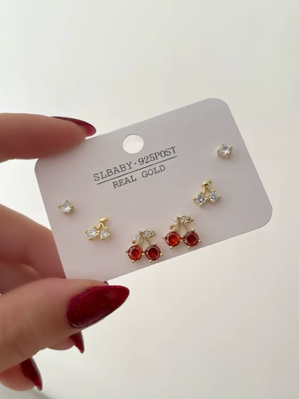 گوشواره پک سه جفتی fashion