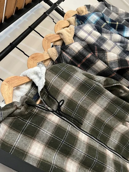 سویشرت چهارخانه کلاهدار 6110