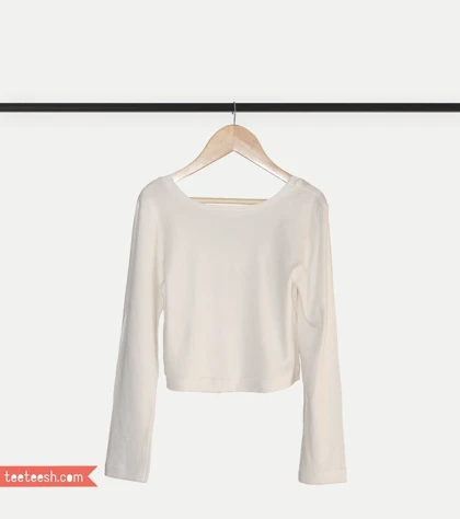 کراپ یقه پشت‌باز شیری