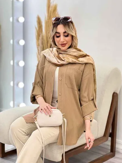 شومیز کراش دو جیب جلو دکمه