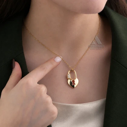 گردنبند طرح قلب قفلی Heart Padlock Necklace G