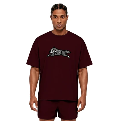 تیشرت نخی مردانه زنانه اورسایز 1991 مدل Running Dog TS19105