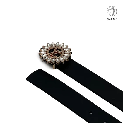 کمربند LV خورشیدی 3/5cm طلایی