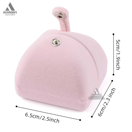 جعبه انگشتر مخملی Pink Velvet Ring Box