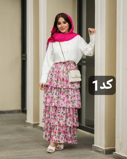 دامن طبقه‌ای ترندی مدل هلن کد 2841