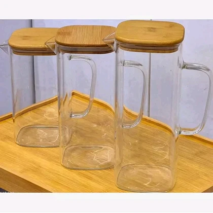 پارچ مدل مکعبی درب بامبو در 3سایز