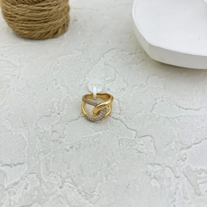 انگشتر زنانه ژوپینگ طرح شنل با نگین