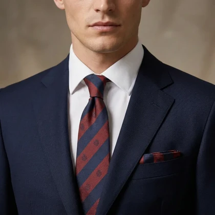 کراوات و پوشت دستدوز طرح رومن برند Massimo Dutti