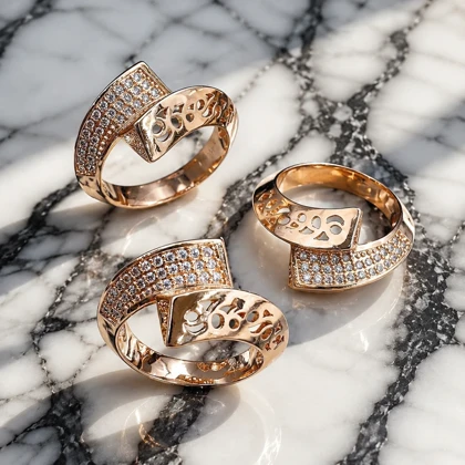 انگشتر ژوپینگ زیبا و درخشان ارکید