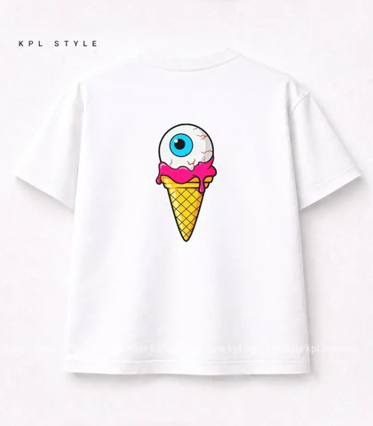 تیشرت باکسی یونیسکس طرح Ice Cream کد 1297