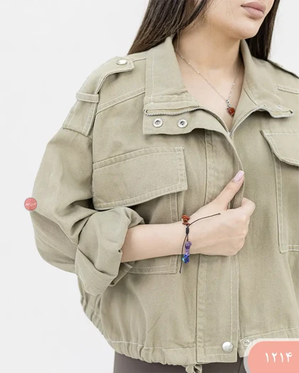 کت کتان یقه ایستاده زنانه 1214 | الینور