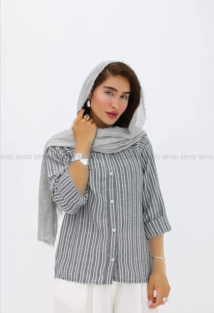 شومیز راه راه لینن