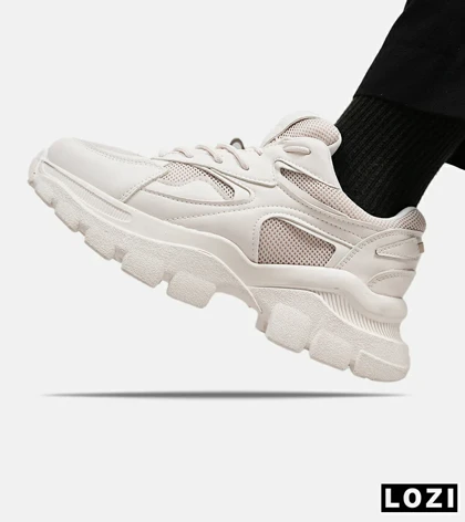 کفش کتانی مردانه کرم BERSHKA