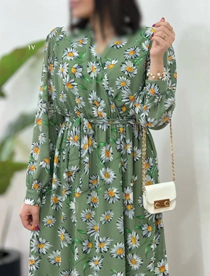 پیراهن بلند حریر آستردار آوا 1