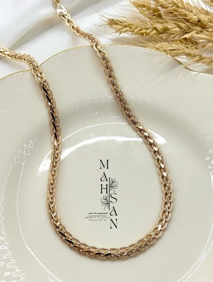 نیم ست زنانه گردنبند و دستبند ژوپینگ طرح طلا