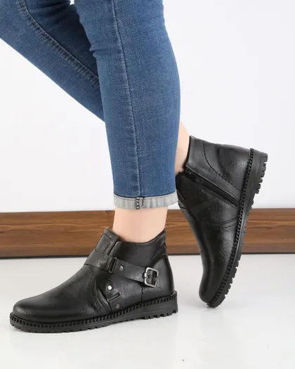 نیم‌بوت دو سگک بغل زیپ