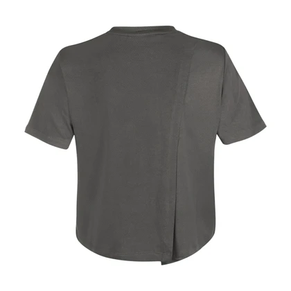 کراپ آستین کوتاه ورزشی زنانه نایک مدل Mub-2211 طوسی تیره