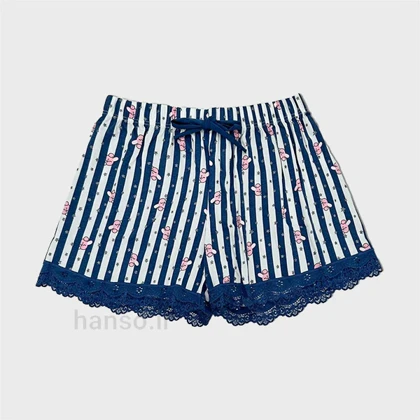 ست تاپ شلوارک نخی هانکس Hnx خرگوش سرمه‌ای
