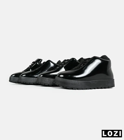 نیم بوت مردانه و زنانه مشکی ورنی UGG مدل 7124