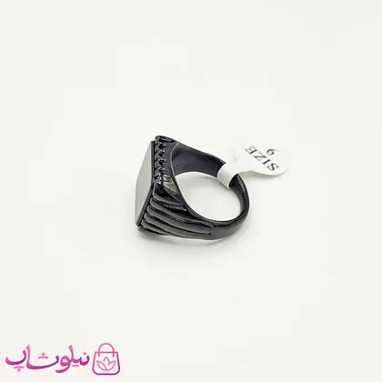 انگشتر لوکس مردانه مشکی طرحدار