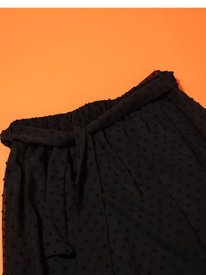 دامن زنانه کمر کش کمربند دار حریر چین‌دار 20100