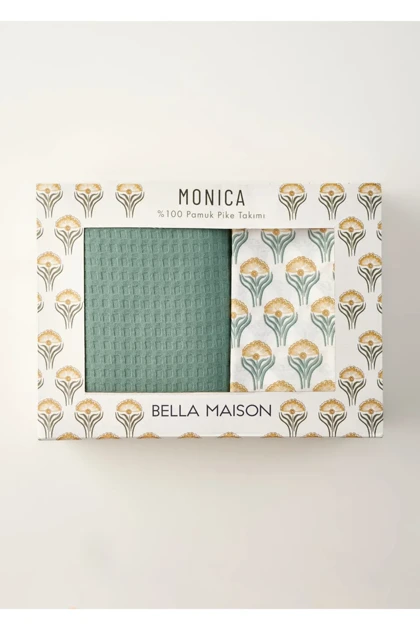 روتختی پیکه دو نفره Bella Maison مدل Monica پنبه‌ای - خاکی
