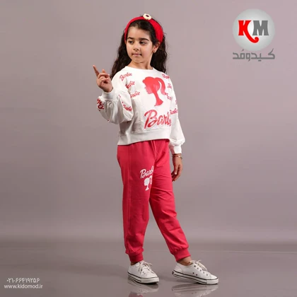 بلوز شلوار دخترانه طرح باربی نگین کاری